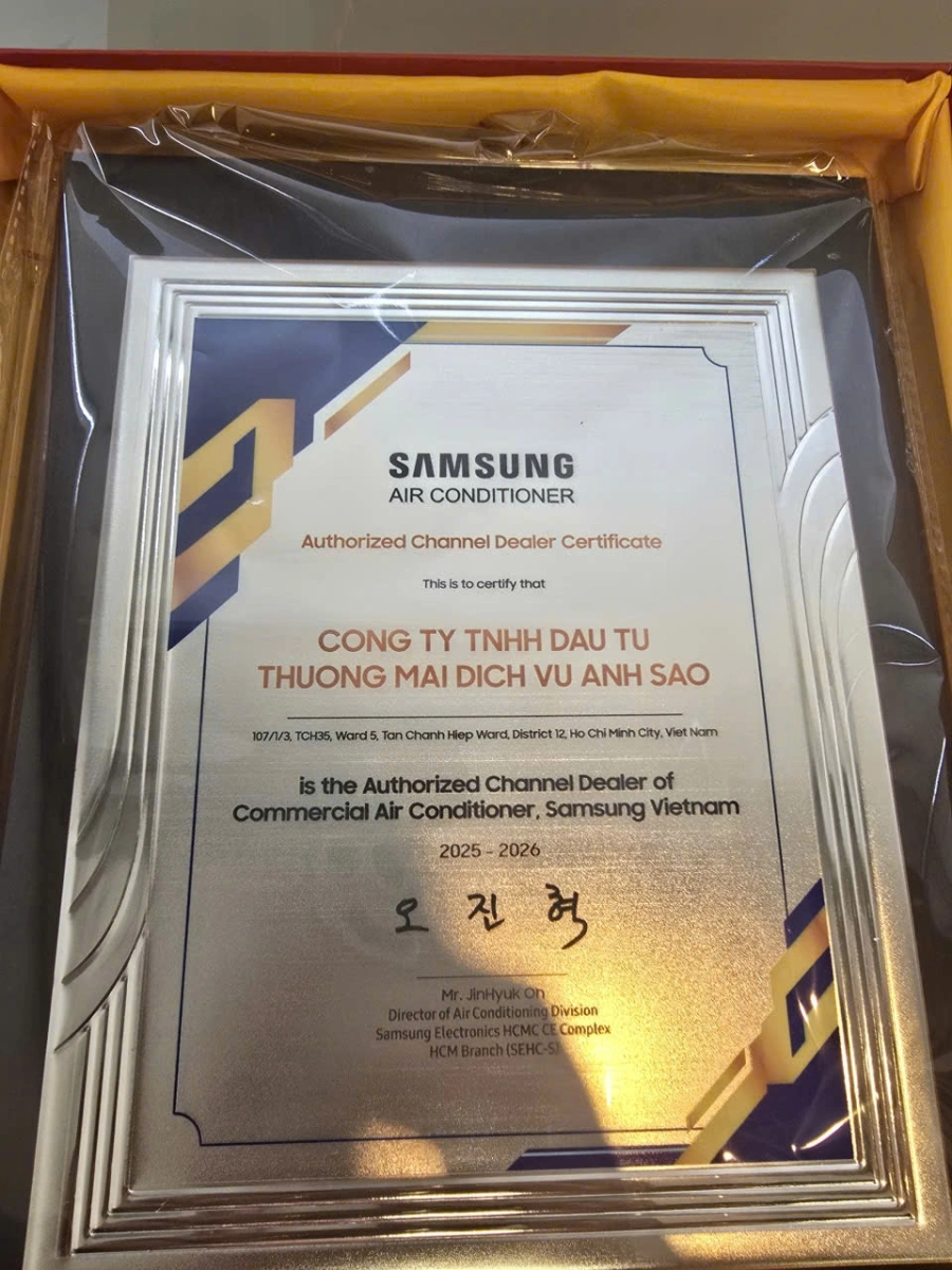 Đại lý máy lạnh âm trần Samsung chính hãng